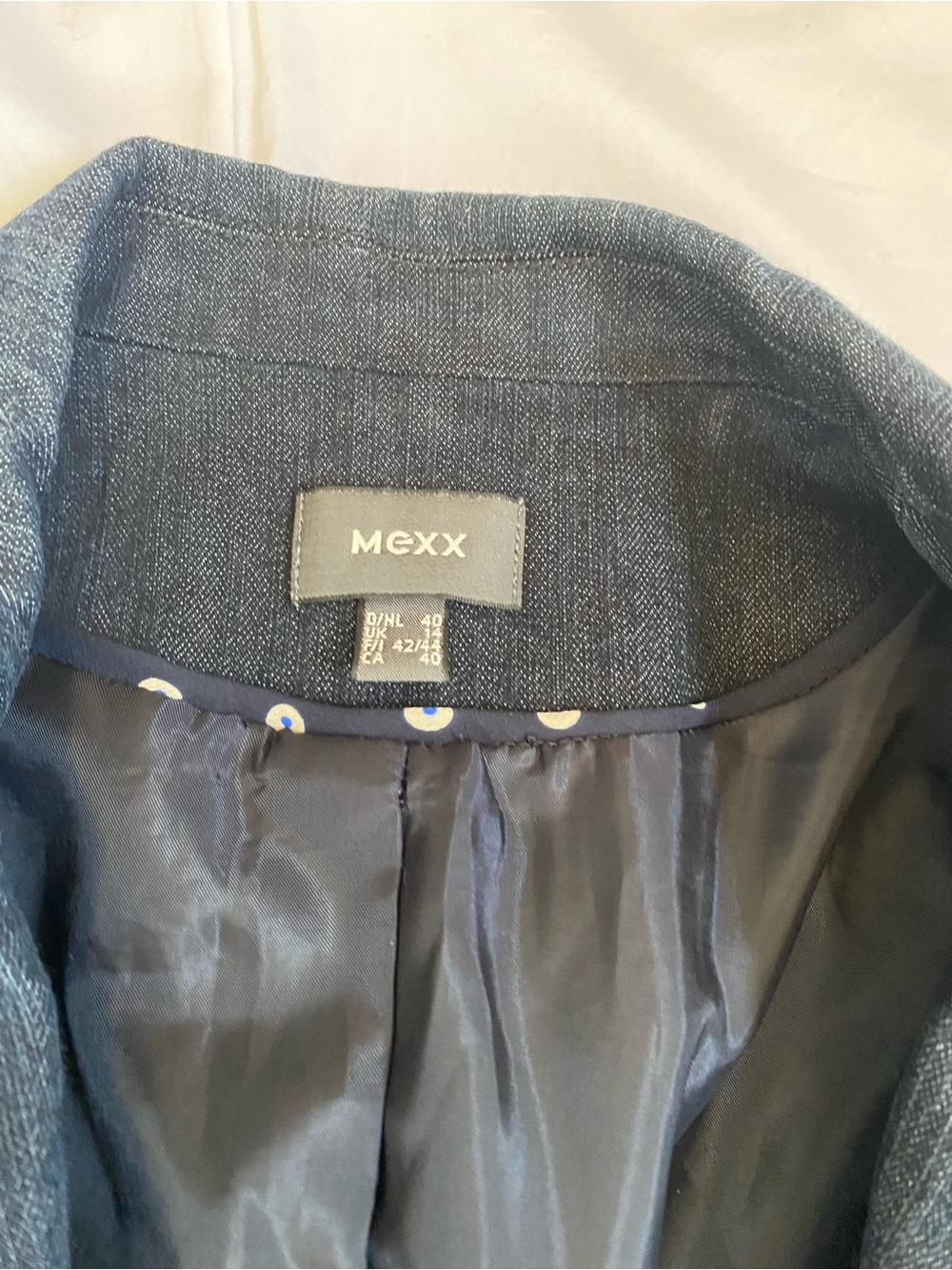 Mexx Y2K Dark Denim Fitted Blazer 40 elevated Grunge Western Cowgirl Corpcore - Picture 5 of 16